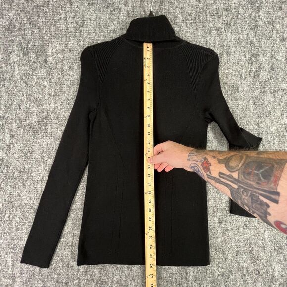 Athleta Sweater Women's Small Black High Neck Solid Knitted Long Sleeve Pullover - Picture 9 of 10